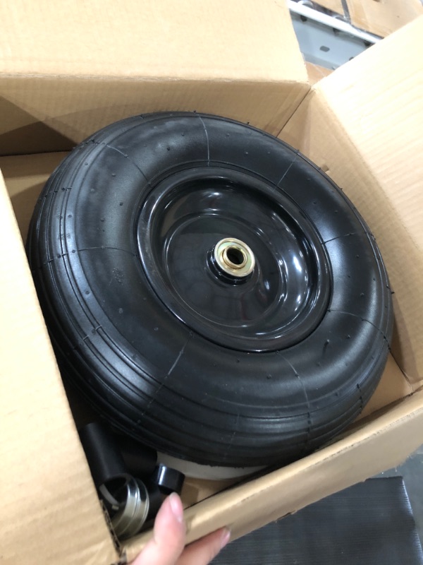 Photo 2 of GICOOL 4.00-6 Tire and Wheel, 13" Wheelbarrow Pneumatic Tire, with 1.75" Centered Hub, 5/8" Axle Bore Hole, Sealed Bearings for Wheelbarrows Trolley Dolly Garden Wagon Gorilla Cart Wheel Replacement 1 Pack