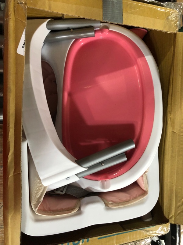 Photo 3 of **DIRTY** Dream On Me Portable 2-in-1 Tabletalk High Chair, Convertible Compact Light Weight Highchair, Pink