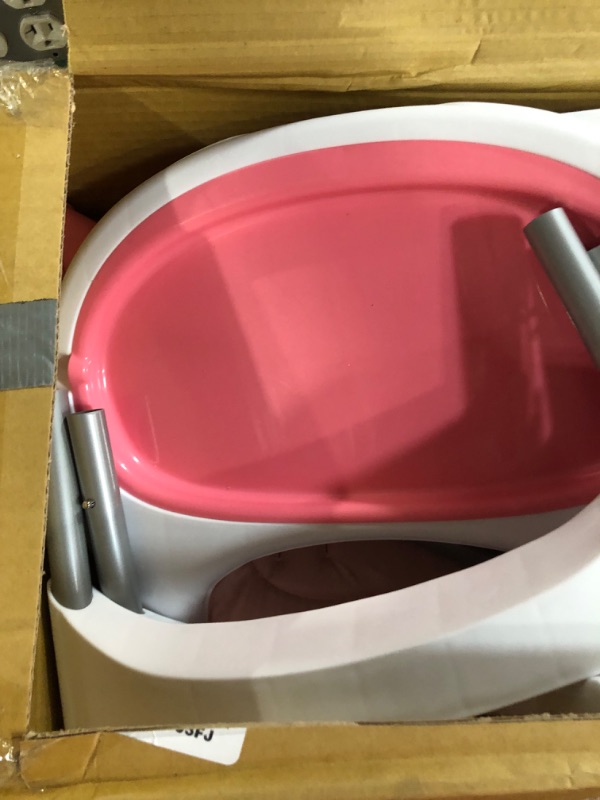 Photo 4 of **DIRTY** Dream On Me Portable 2-in-1 Tabletalk High Chair, Convertible Compact Light Weight Highchair, Pink