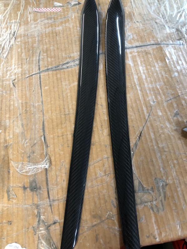 Photo 2 of (USED) EVbase Tesla Model 3 Model Y Front Door Trim Panel Caps Real Carbon Fiber