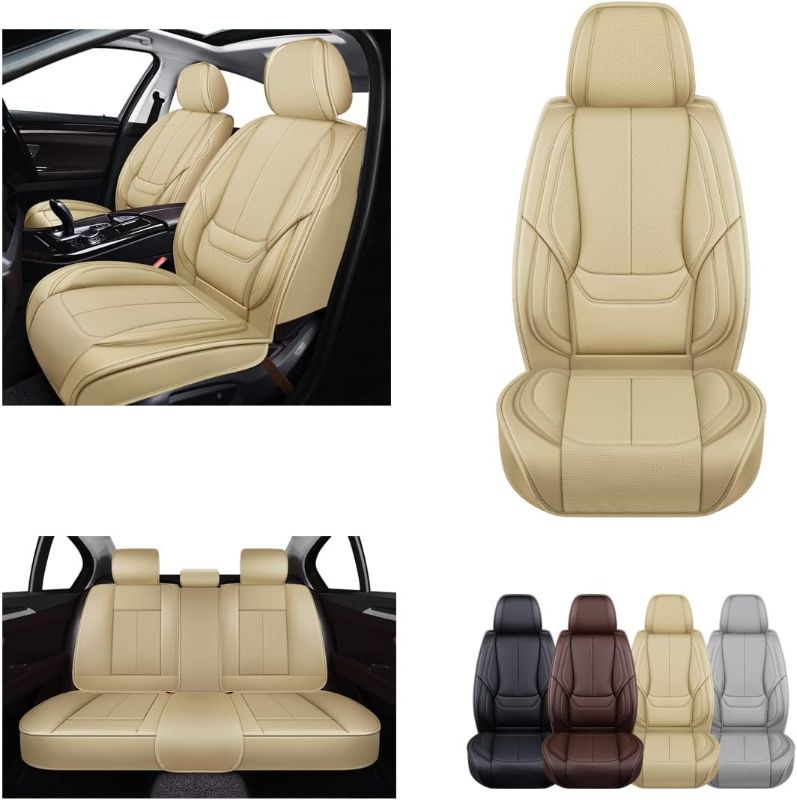 Photo 1 of **NO BACK SEAT COVERS**SEE NOTES**
OASIS AUTO Car Seat Covers Accessories Full Set Premium Nappa Leather Cushion Protector Universal Fit for Most Cars SUV Pick-up Truck, Automotive Vehicle Auto Interior Décor (OD-006 Tan)