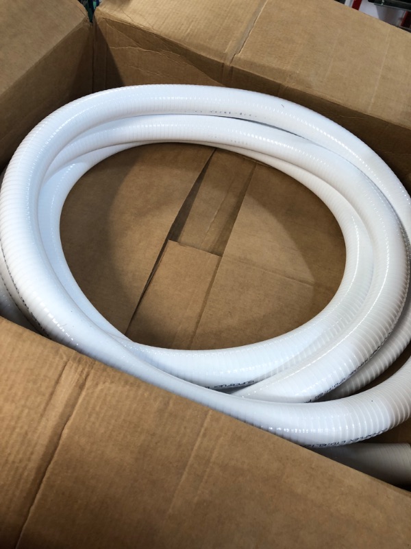 Photo 2 of 1.5" Inch Diameter x 50 Feet Length Flexible PVC Hose | Flexible Pipe White Schedule 40 PVC | Perfect for Plumbing Filtration Systems