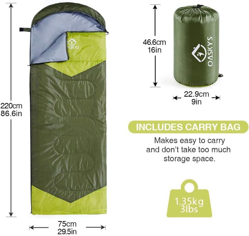 Photo 1 of [Notes] oaskys Camping Sleeping Bag - 3 Season Warm & Cool Weather -