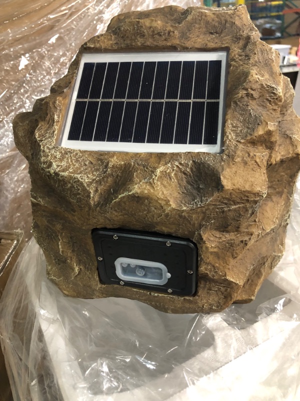 Photo 1 of Alpine Corporation Weather-resistant Bluetooth Solar-Powered Outdoor Wireless Rock Speaker, Brown