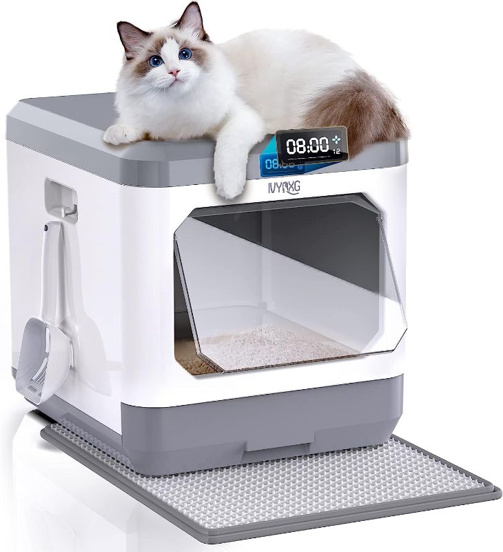 Photo 1 of (2023 Upgrade) Smart Cat Litter Box Odor Removal, Enclosed Litter Box