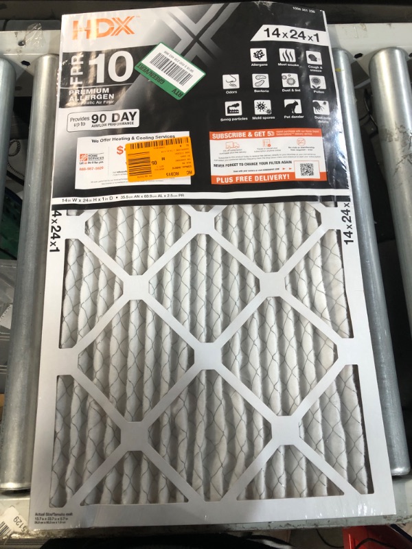 Photo 2 of 14 in. x 24 in. x 1 in. Premium Pleated Air Filter FPR 10