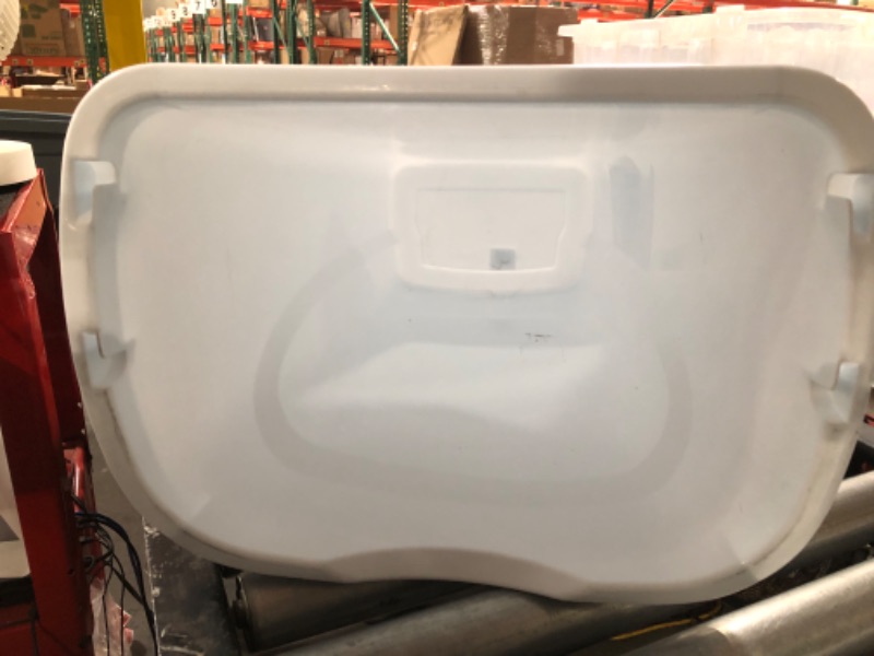 Photo 3 of *NO LID* United Solutions 10 Gal/40 Qt Space-Efficient Kitchen Trash Can with Dual Swing Lid - WHITE 