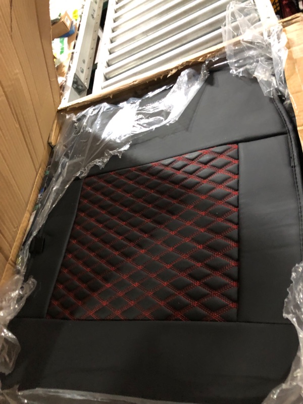 Photo 2 of GIANT PANDA Rear Bench Car Seat Cover Fit Most Sedans SUVs Pickup Trucks (Black+Red Line) Black+Red Rear Seat