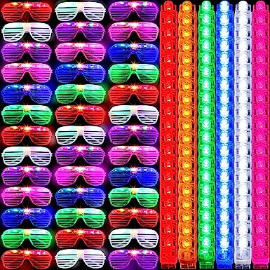 Photo 1 of 360 Pieces Led Light up Glasses and Finger Lights Glow in the Dark Party Favors