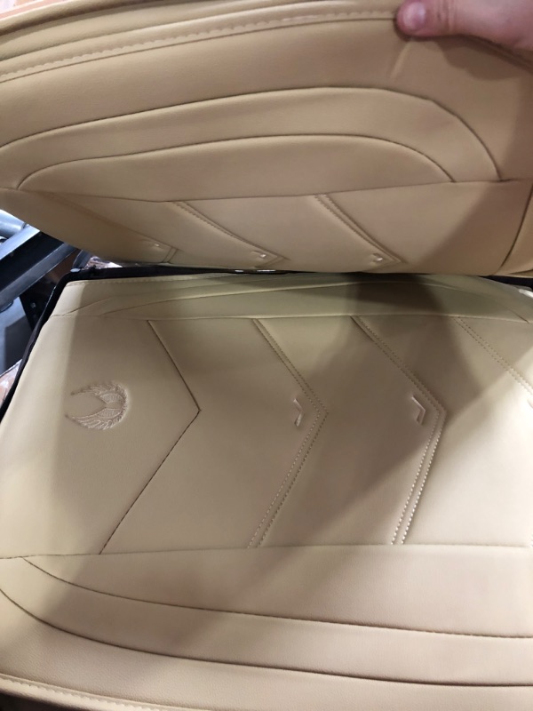Photo 4 of OASIS AUTO Universal Car Seat Covers Full Set Premium Nappa Leather - TAN