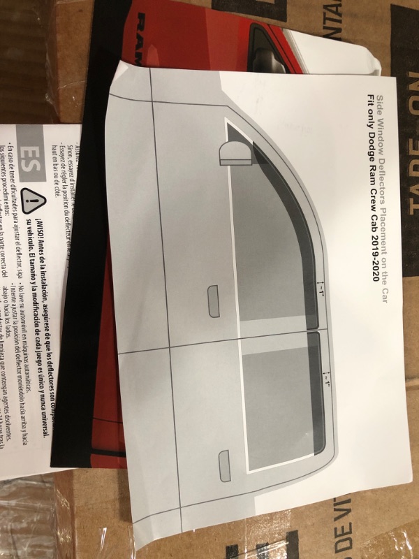 Photo 2 of Tape-On Side Window DeflectorS Compatible with 2019-23 Dodge Ram 1500 Crew Cab, Black 4Pcs