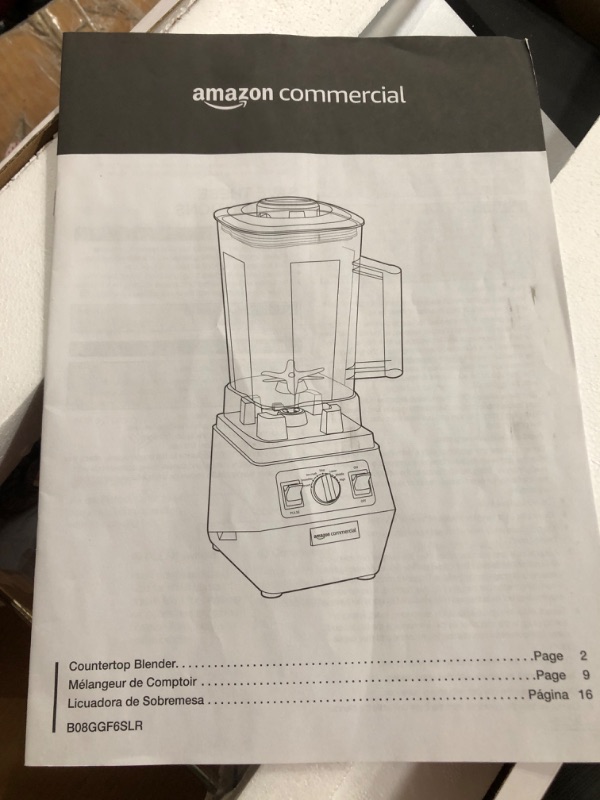 Photo 2 of (Parts Only/Does not work) AmazonCommercial Countertop Blender, 64oz, 1400 Watts 64 Oz
