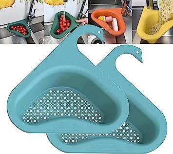 Photo 1 of (3 Pack) Swan Drain Basket for Kitchen Sink (2pcs Blue)