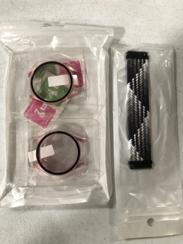 Photo 1 of 2 Pack Hard Covers for Galaxy Watch + Stretchy Braided Solo Loop Band