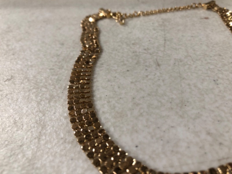 Photo 2 of Gold Choker w/ Crystal Pendent on Chain