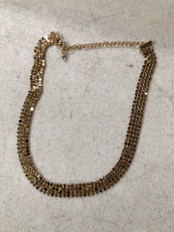 Photo 1 of Gold Choker w/ Crystal Pendent on Chain