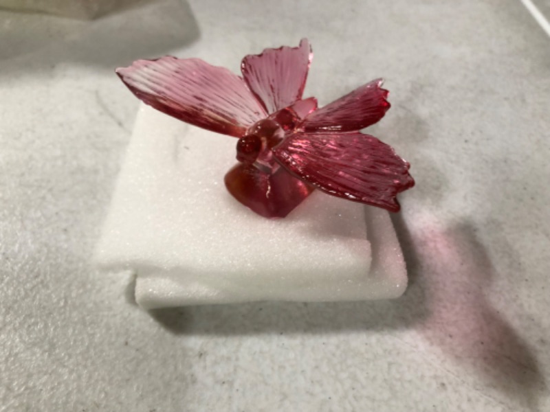 Photo 1 of Pink Glass Butterfly Paperweight/Decoration