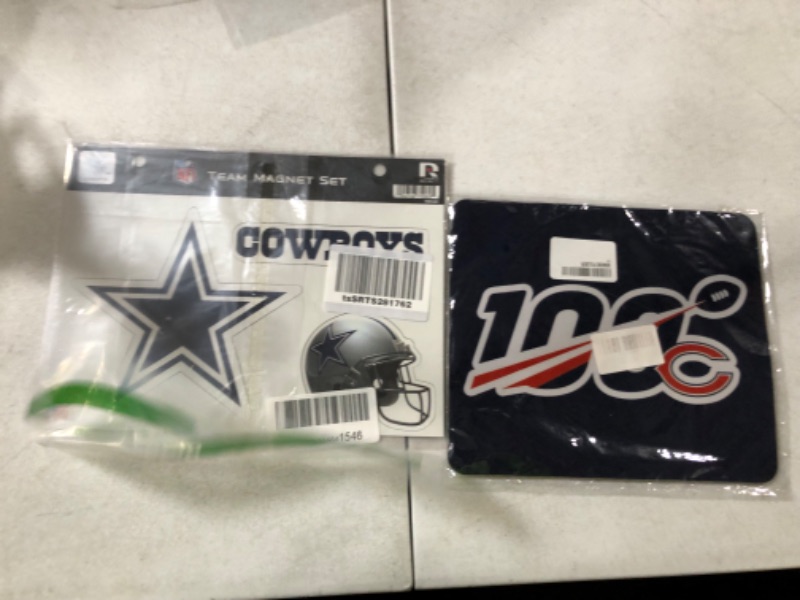 Photo 2 of 3 Piece Die Cast Cowboys Team Magnets + 100 Cubs Mousepad 9 1/2" x 8" (BUNDLED, SOLD AS IS!"