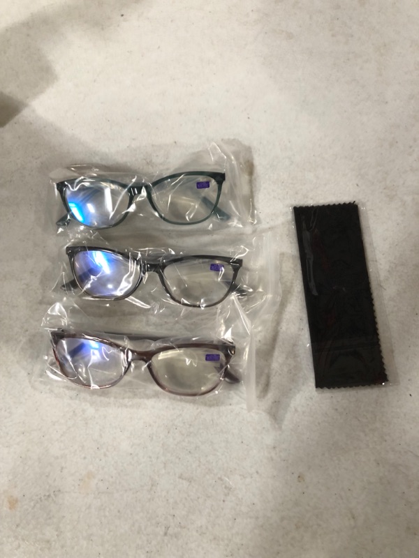 Photo 1 of 3-Pc Blue Light Blocking Reading Glasses (4 PACKS) 1.25x