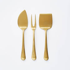 Photo 1 of 3pk Stainless Steel Cheese Knife Set Gold - Threshold™ designed with Studio McGee