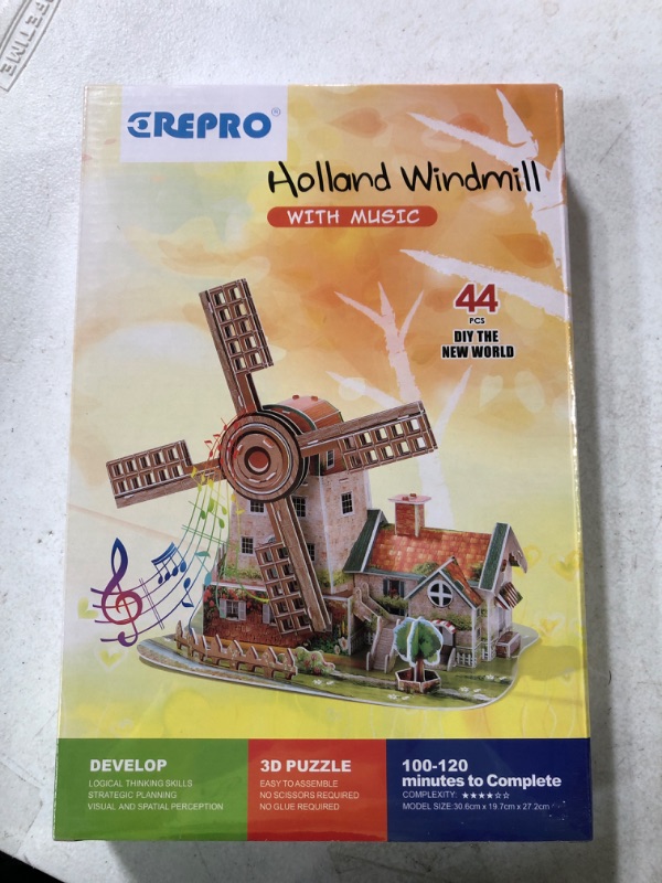 Photo 2 of CREPRO 3D Puzzle for Adults Kids, Holland Windmill 