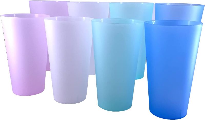 Photo 1 of AOYITE 32-ounce Plastic Tumblers Reusable BPA Free Dishwasher Safe Restaurant-Quality Cups Set of 8