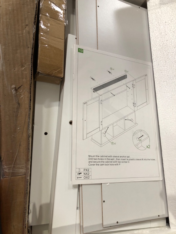 Photo 2 of *SEE NOTES* TaoHFE Bathroom Cabinet,Bathroom Wall Cabinet with 2 Door Adjustable Shelves,Over The Toilet Storage