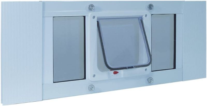 Photo 1 of 18556, Adjustable Width 33" to 38", Chubby Kat, 7.5" x 10.5" Flap Size, White 7-1/2” x 10-1/2” Chubby Kat Window Width: 33" - 38"