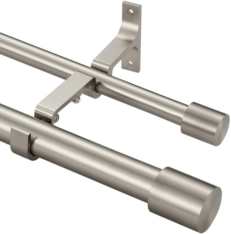 Photo 1 of  Nickel Double Curtain Rods, Double Drapery Rod 36'- 76 IN

STOCK IMAGE FOR REFERENCE ONLY