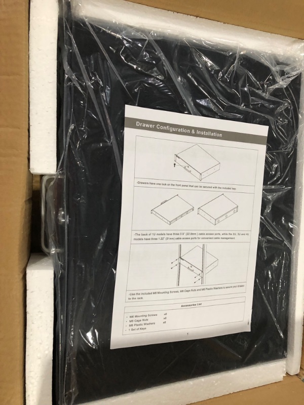 Photo 3 of RackPath 2U Rack Mount Drawer for 19 Inch AV/Network/DJ Equipment Racks or Cabinets 19 x14