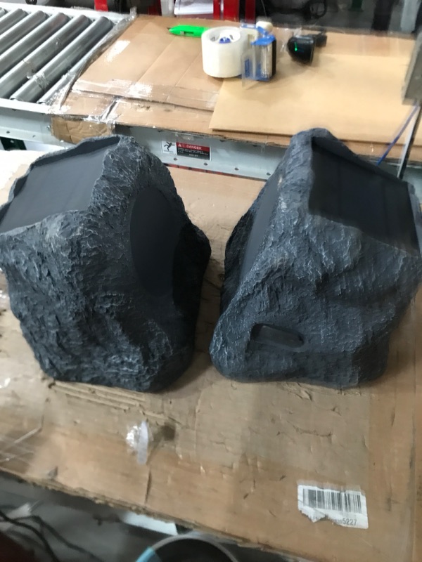 Photo 2 of Innovative Technology Outdoor Rock Speaker Pair - Wireless Bluetooth Speakers for Garden- Charcoal