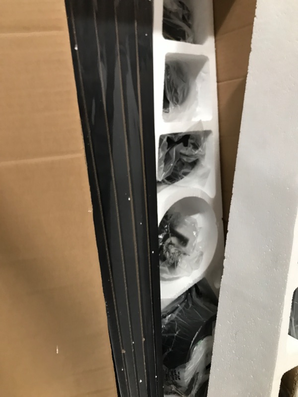 Photo 1 of WINGBO 72 Inch DC Ceiling Fan No Light with 3 Downrods, 5 Reversible Carved Solid Wood Blades, 6-Speed Noiseless DC Motor, Ceiling Fan without Lights in Matte Black Finish