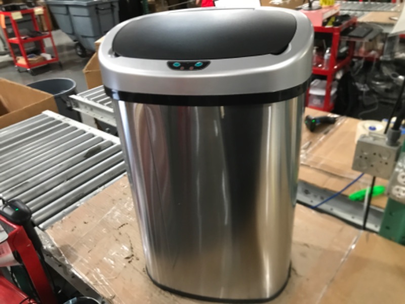 Photo 3 of 13 Gallon Automatic Trash Can with Lid, Touch Free Stainless Steel Kitchen Smart Garbage Can 50L Silver