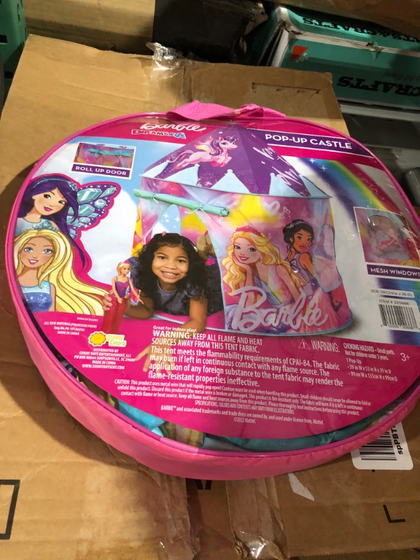 Photo 2 of Barbie Pop Up Castle - Dreamtopia Pink Princess Play Tent for Kids