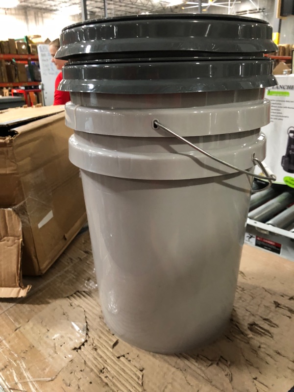 Photo 2 of 
House Naturals 5 Gallon Grey Food Grade Pails Buckets 