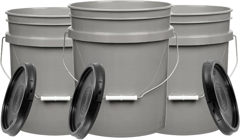 Photo 1 of 
House Naturals 5 Gallon Grey Food Grade Pails Buckets 