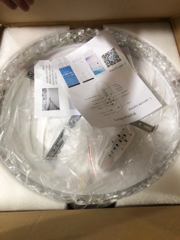 Photo 2 of **FOR PARTS OR REPAIR**
Krychiler Crystal Ceiling Light Moden Round LED Flush Mount Light Fixture 16.5" Crystal Chandelier Close to Ceiling Light for Living Room Kitchen Island Bedroom Foyer Bathroom (16.5in)