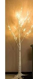 Photo 1 of 1-Pack 4FT Lighted Birch Tree (Higher Size & Floor Standing), Birch Christmas Tree for Indoor & Outdoor, Warm White 96 LED Birch Tree Lights for Outdoor Christmas Decorations Indoor Home Thanksgiving Warm White 1 Pack