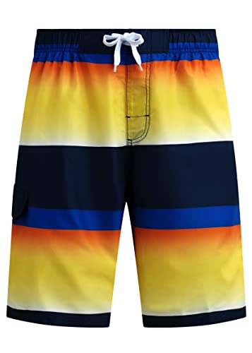 Photo 1 of Kanu Surf Men's Standard Mirage Swim Trunks (Regular & Extended Sizes), Waterfront Navy/Orange, Medium
