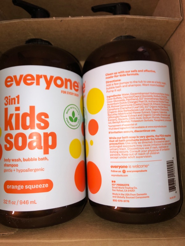 Photo 2 of EO Products Everyone Soap For Every Kids, Orange Squeeze - 32 oz 2 Pack