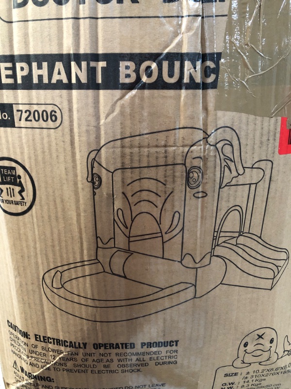 Photo 1 of Doctor Dolphin Inflatable Bounce House with Slide and Ball Pit - Elephant Theme