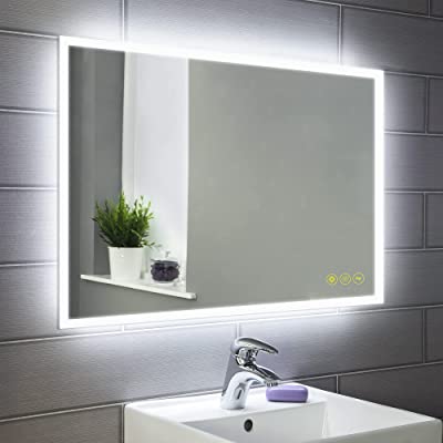 Photo 1 of **DAMAGED**  Frameless 32x40 LED Vertical/Horizontal Bathroom Mirror