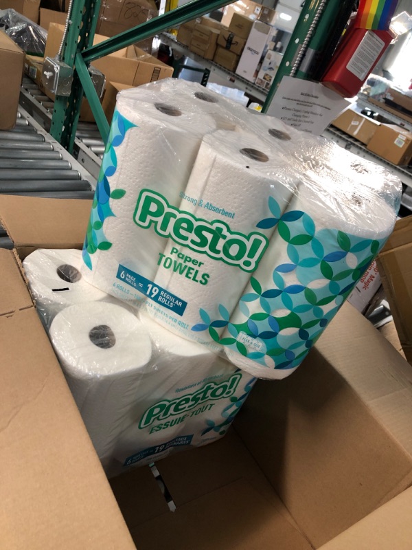 Photo 2 of Amazon Brand - Presto! Flex-a-Size Paper Towels, 158 Sheet Huge Roll, 6 Count (Pack of 2)