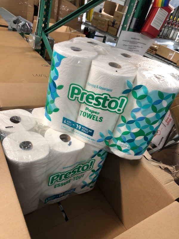 Photo 2 of Amazon Brand - Presto! Flex-a-Size Paper Towels, 158 Sheet Huge Roll, 6 Count (Pack of 2)