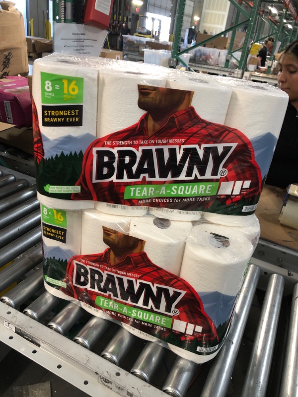 Photo 2 of Brawny® Tear-A-Square® Paper Towels, 8 Double Rolls = 16 Regular Rolls