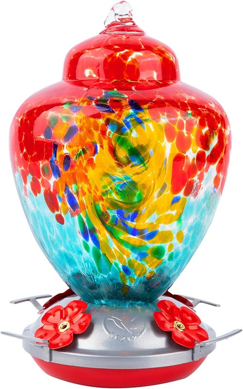 Photo 1 of [brand new] REZIPO Hummingbird Feeder with Perch - Hand Blown Glass - 38 Fluid Ounces 
