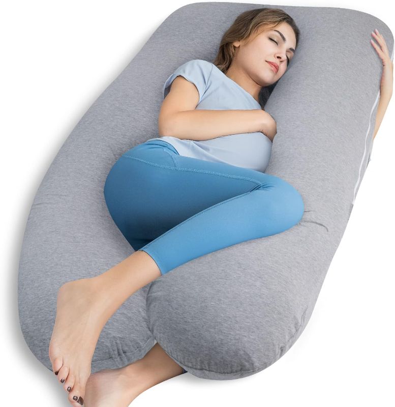 Photo 1 of [Like New] QUEEN ROSE Pregnancy Pillows, Cooling U Shaped Body Pillow  -  Gray
