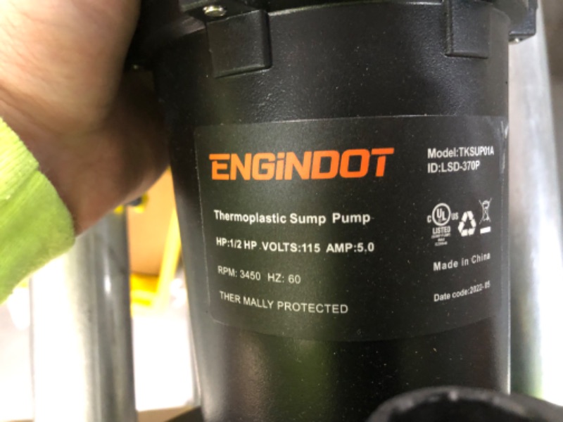 Photo 5 of [New] Sump Pump,1/2 HP 3300GPH,27.7 ft,ENGiNDOT Submersible Clean/Dirty