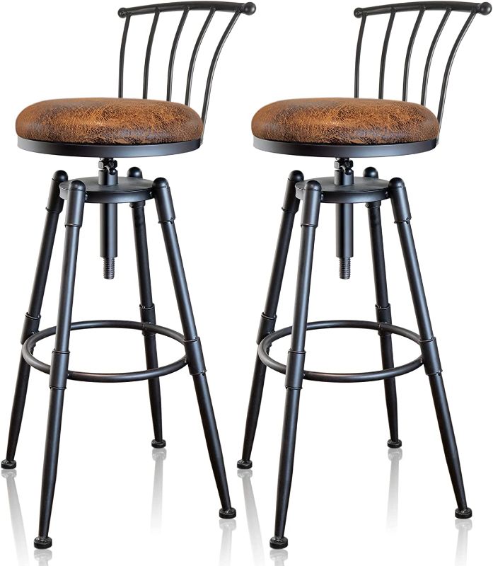 Photo 1 of [Minor Damage] MSMV Bar Chair(Set of 2) Vintage Industrial Bar Stool- Grey