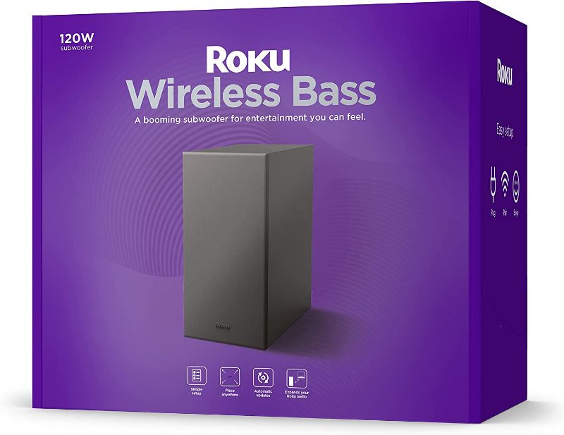 Photo 1 of [Brand New] Roku Wireless Bass | Slim Subwoofer Streambar, Pro Wireless Speakers